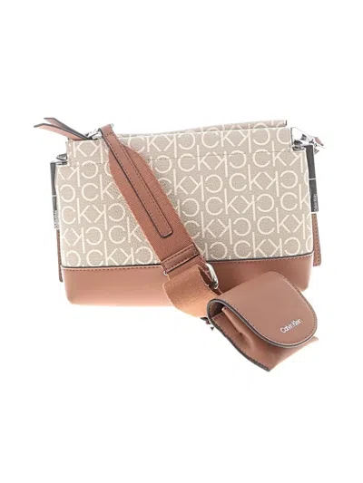 Pre-owned Calvin Klein Crossbody Bag In Tan