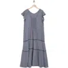 Calvin Klein Crosshatch Cap Sleeve A-line Midi Dress