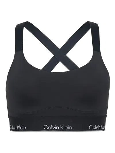 Calvin Klein Crossover Spors Bra In Black