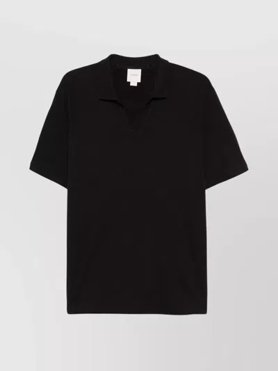 Calvin Klein Cuban Collar Polo Shirt In Black