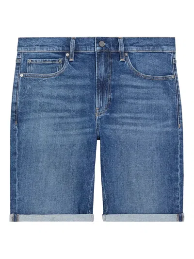 Calvin Klein Cuffed Denim Shorts In Blue