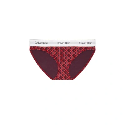 Calvin Klein Culottes Imprimées En Coton Mélangé In Red