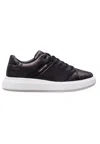 Calvin Klein Cupsole Lace Up Mono Mix Sneakers In Nero