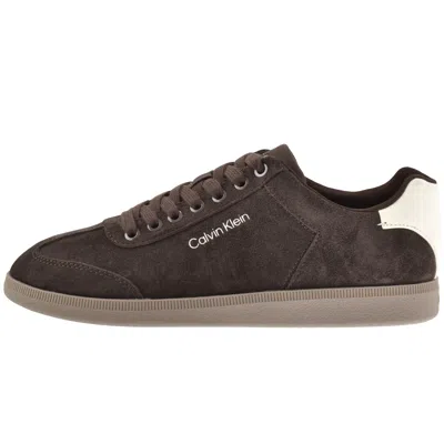 Calvin Klein Cupsole Trainers Bordeaux Brown In Multi