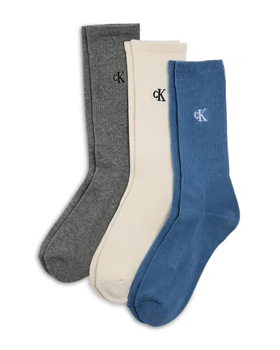Calvin Klein Cushion Crew Socks, Pack Of 3 In Multi