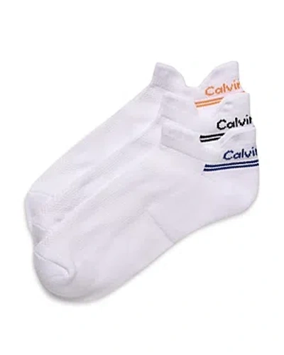 Calvin Klein Cushioned Athletic No Show Socks - 3 Pk. In White