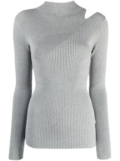 Calvin Klein Cut-out Ribbed-knit Top In 绿色