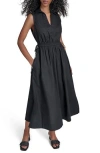 Calvin Klein Cutout Cotton Maxi Dress In Black