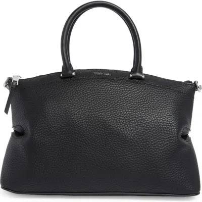 Calvin Klein Cypress Satchel Bag In Black/silver