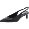 Calvin Klein Dainty 2 Womens Leather Kitten Slingback Heels In Black Leather