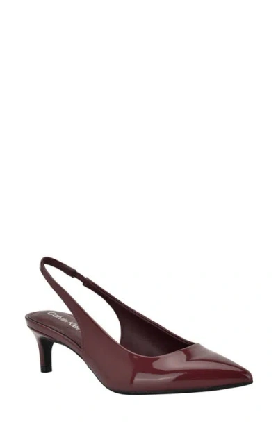 Calvin Klein Dainty Kitten Heel Pointed Toe Slingback Pump