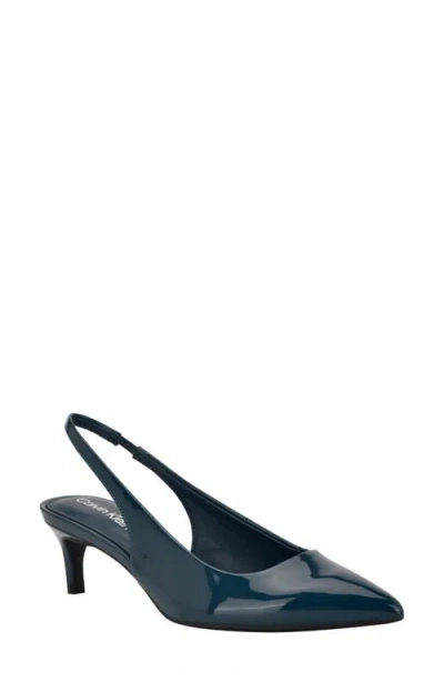 Calvin Klein Dainty Kitten Heel Pointed Toe Slingback Pump