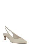 Calvin Klein Dainty Kitten Heel Pointed Toe Slingback Pump In Light Ivory