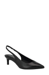 Calvin Klein Dainty 2 Womens Leather Kitten Slingback Heels In Black