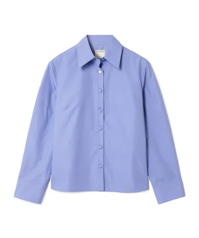 Calvin Klein Daisy Cotton-poplin Shirt In Blue