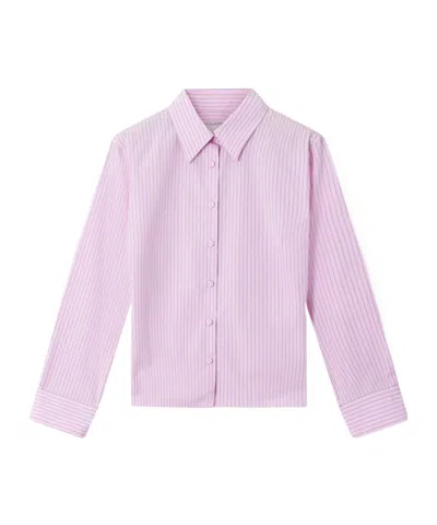 Calvin Klein Daisy Striped Cotton-poplin Shirt In White