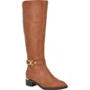 Calvin Klein Women's Daphny Pointy Toe Knee High Block Heel Casual Boots In Luggage