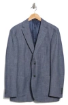 Calvin Klein Dark Blue Crosshatch Notch Lapel Sport Coat In Blue