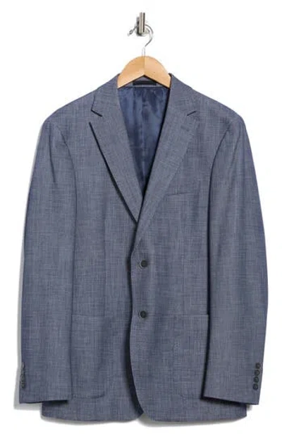 Calvin Klein Dark Blue Crosshatch Notch Lapel Sport Coat
