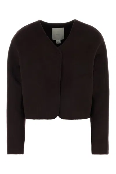 Calvin Klein Dark Brown Wool Blend Blazer