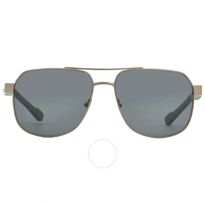 Calvin Klein Dark Grey Navigator Men's Sunglasses Ck23103s 770 57 In Amber / Dark / Gold / Grey