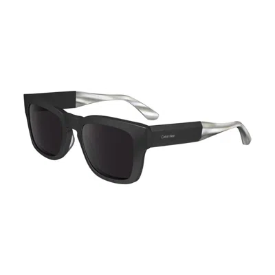 Calvin Klein Dark Grey Rectangular Unisex Sunglasses Ck23539s 001 51 In Black
