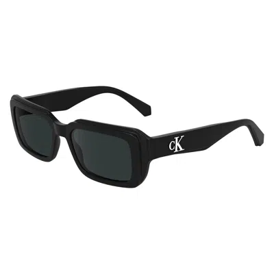 Calvin Klein Dark Grey Rectangular Unisex Sunglasses Ckj24620s 001 53 In Black