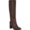 Calvin Klein Dawna Knee High Boot In Dark Brown Leather