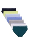 Calvin Klein Days Of The Week Assorted 7-pack Bikini Briefs In Pacific