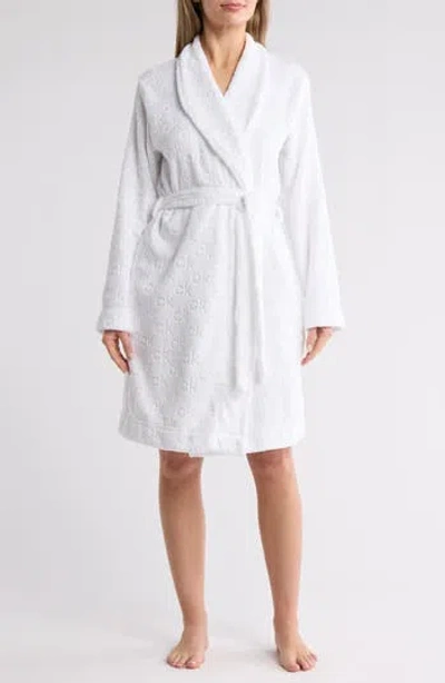 Calvin Klein Debossed Fluffy Robe In White