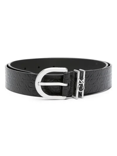Calvin Klein Must Loop Belt 30mm Emb In Black