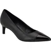 Calvin Klein Womens Leather Trim Man Made Kitten Heels In Black