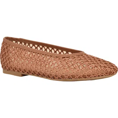 Calvin Klein Delicate Mesh Ballet Flat In Brown