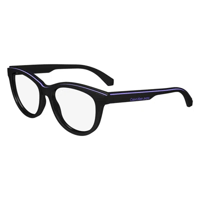 Calvin Klein Demo Oval Ladies Eyeglasses Ckj24611 001 52 In Black