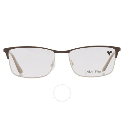 Calvin Klein Demo Rectangular Men's Eyeglasses Ck18122 200 54 In Brown