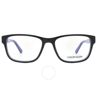 Calvin Klein Demo Rectangular Men's Eyeglasses Ck18540 003 54 In Black / Cobalt