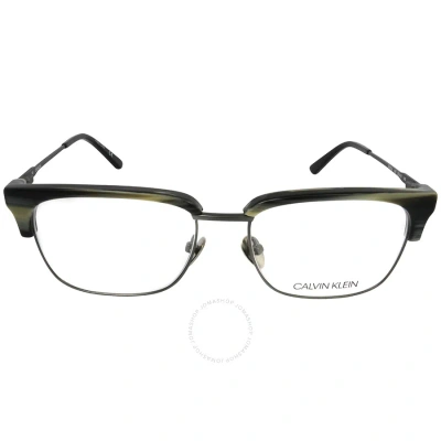 Calvin Klein Demo Rectangular Sunglasses Ck18124 018 52 In Charcoal / Horn