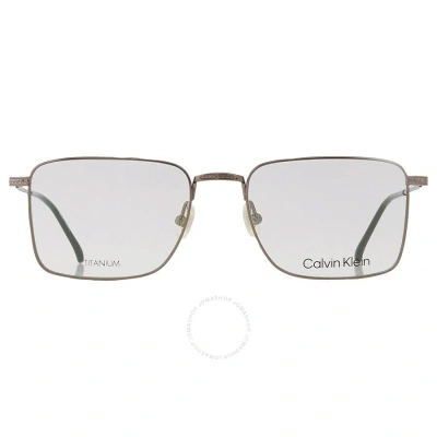 Calvin Klein Demo Rectangular Titanium Unisex Eyeglasses Ck22109t 014 53 In Gun Metal / Gunmetal