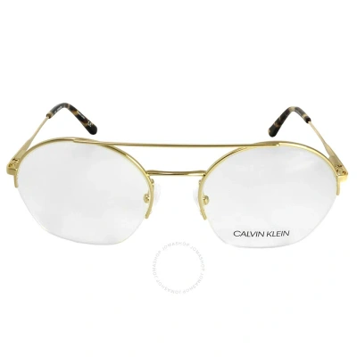 Calvin Klein Demo Round Unisex Eyeglasses Ck20110 717 52 In Gold