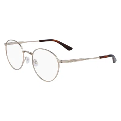 Calvin Klein Demo Round Unisex Eyeglasses Ck22117 717 51 In Gold