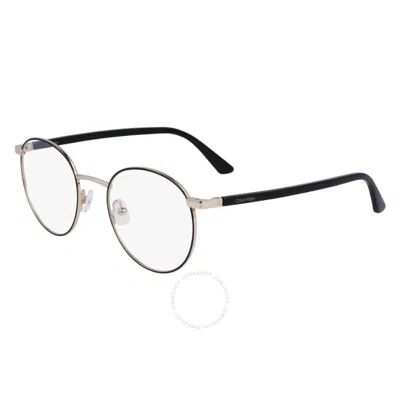 Calvin Klein Demo Round Unisex Eyeglasses Ck23106 001 49 In Metallic