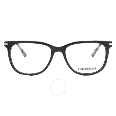 Calvin Klein Demo Square Ladies Eyeglasses Ck19704 001 52 In Black / Silver