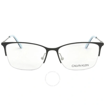 Calvin Klein Demo Square Men's Eyeglasses Ck18121 001 53 In Blue / Silver