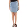 Calvin Klein Denim A-line Wrap Skirt In Multi