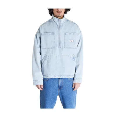Calvin Klein Denim Anorak Jacket In Blue
