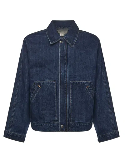 Calvin Klein Button Cotton Denim Jacket In Blue