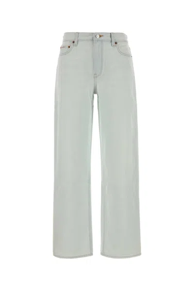 Calvin Klein Straight Leg Denim Jeans Belt Loops Five Pockets In White