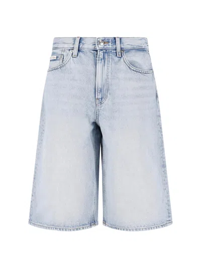 Calvin Klein Straight Shorts Five Pocket Design Belt Loops In Blue