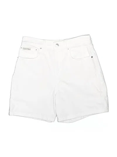Pre-owned Calvin Klein Denim Shorts In White