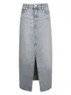 Calvin Klein Belt-loop Denim Skirt In Blue